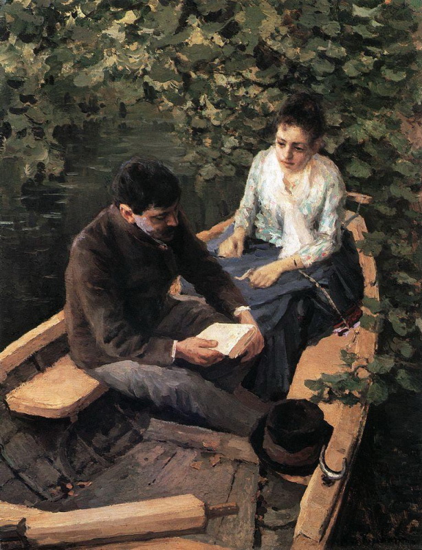In The Boat by Constantine Korovin, 1888